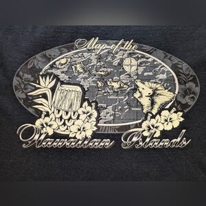 Vintage Hawaiian Map The World T Shirt Mens Size L Black